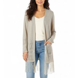 MICHAEL Michael Kors Fringe Hem Kimono, Women’s S, Beige